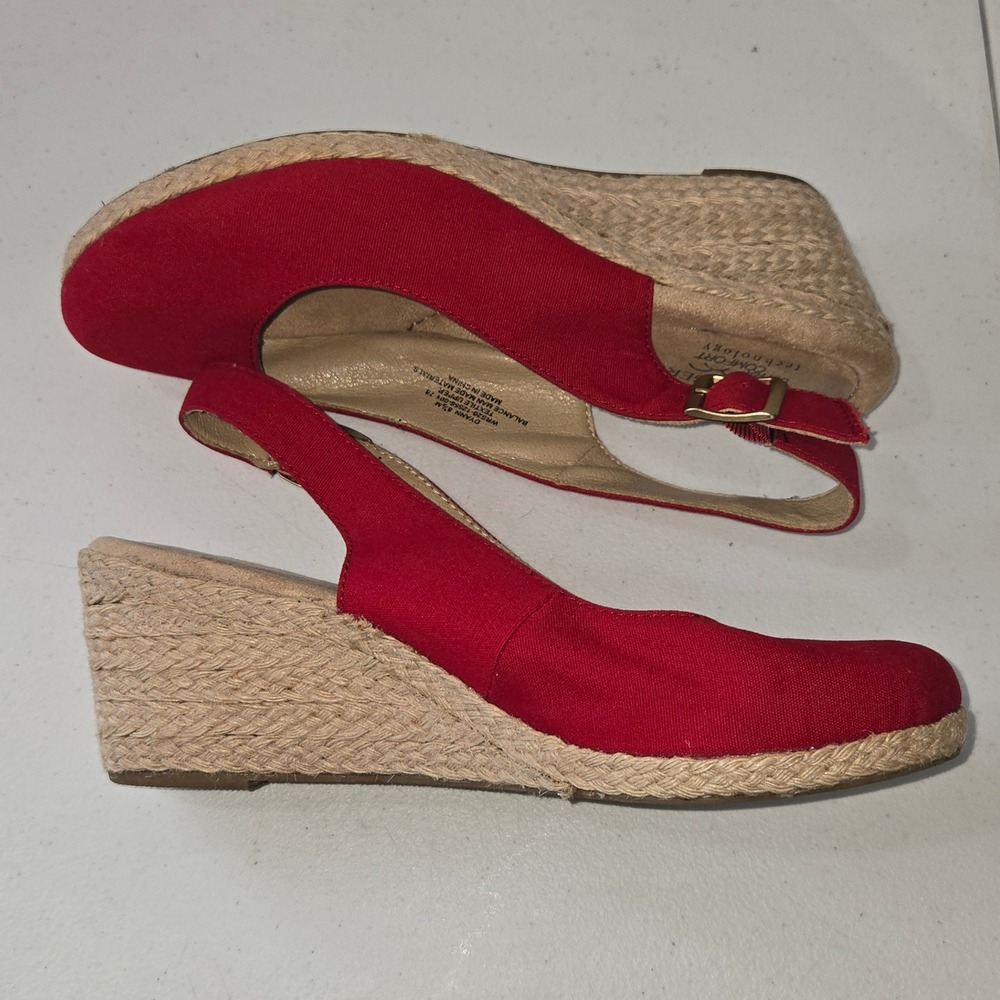 Kim Rogers Dyann Red Espadrille Wedge Sandals Womens 8.5M WRS20-12556-004-78 - Picture 5 of 9